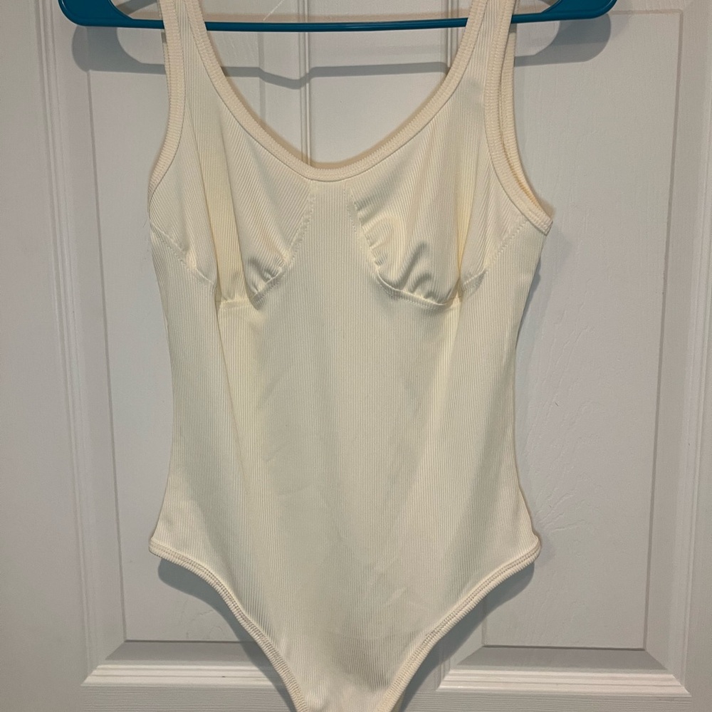 Cream Brown and Black Ribbed bodysuits